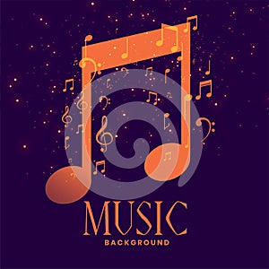 music notes background with sparkles design