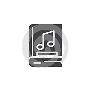 Music notes book vector icon