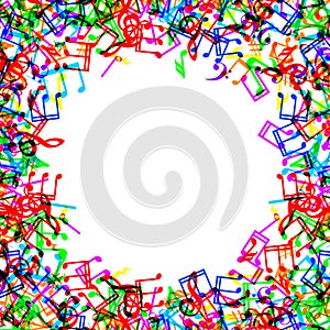 Music notes border frame
