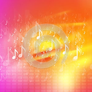 Music notes bright abstract background