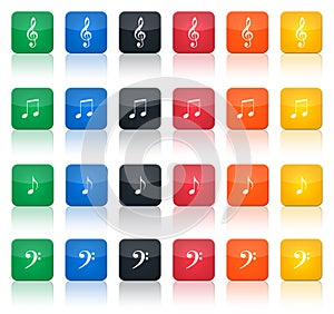 Music notes buttons photo