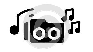 Music Notes and Camera Icon for Creative Media, vector design Generative AI