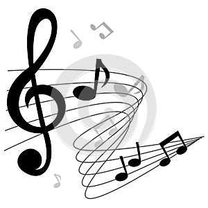 Music notes chords vector background