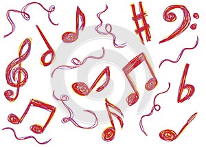 Music notes doodles