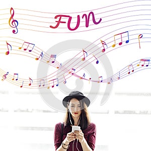 Music Notes Entertainment Melody Listening Concept