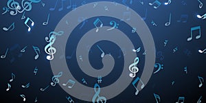 Music notes flying vector illustration. Symphony