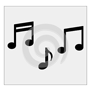 Music notes.Gray background. Vector illustration.