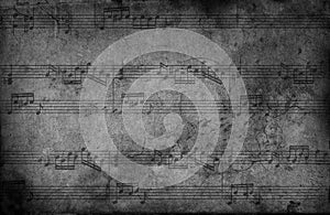Music notes. grunge background