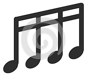 Music notes icon. Melody symbol. Sound scale