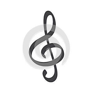 Music notes icon, musical key sign vector illustration