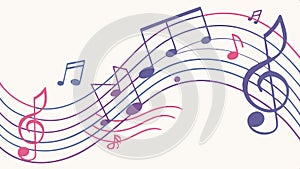 Music notes illustration, musical notation and melody symbols vector design Generative AI