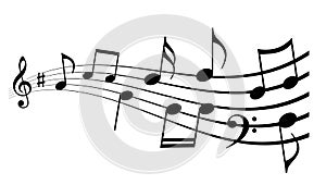 Music notes and melody icon