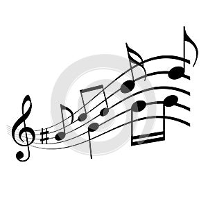 Music notes melody vector icon