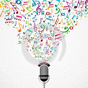 Music notes microphone illustration photo