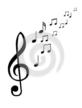 Music notes, musical design element, isolated. Vector illustration EPS10
