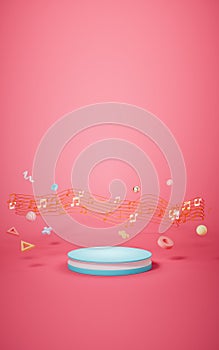 Music notes, musical tunes, 3d rendering