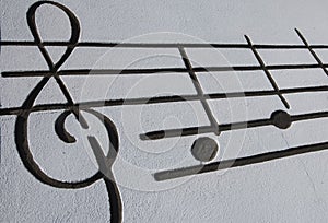 Music notes and notation symbol