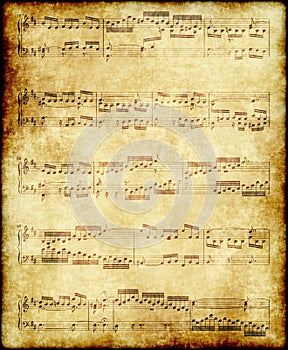 Music notes on old paper