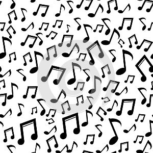 Music notes pattern. Vector background