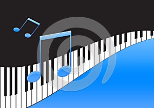 Music Notes and piano keyboard