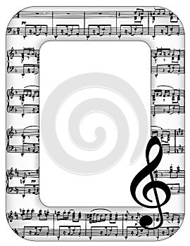 Music Notes Picture Frame, Rectangle