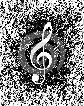 Notas musicales póster 