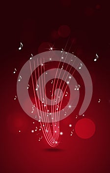 Music Notes Red Background