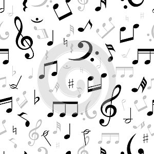 Music notes seamless pattern