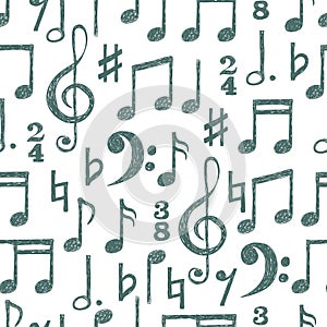 Music notes seamless pattern