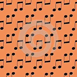 Music notes seamless pattern hand drawn, illustration for textile and wrapping paper