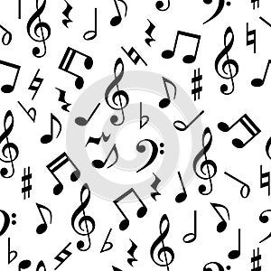 Music notes seamless pattern photo