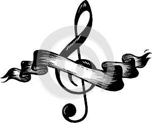 Music notes, song, melody or tune flat icon for musical apps and websites