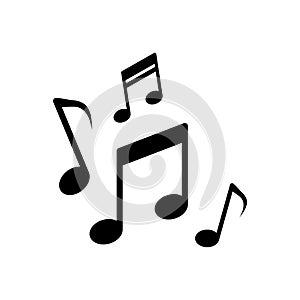Music notes, song, melody or tune flat vector icon for musical apps and websites