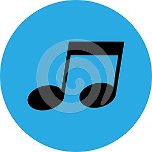 Music notes, song, melody or tune flat vector icon for musical apps and websites