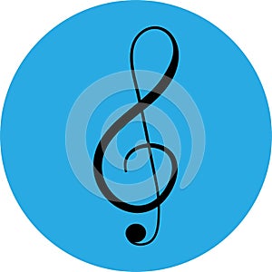 Music notes, song, melody or tune flat vector icon for musical apps and websites