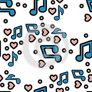 Music notes, song, melody or tune flat vector icon for musical apps and websites. eps 10