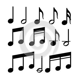 Music notes, song, melody and tune vector on a white background