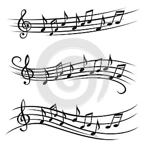 Music notes on stave