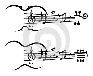 Music notes on stave