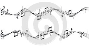 Music notes on staves