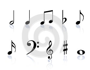 Music notes symbols