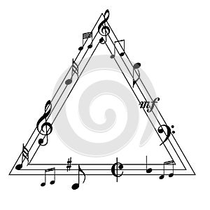 Music notes on a trigonal