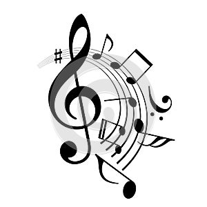 Music notes vector icon