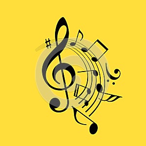 Music notes vector icon