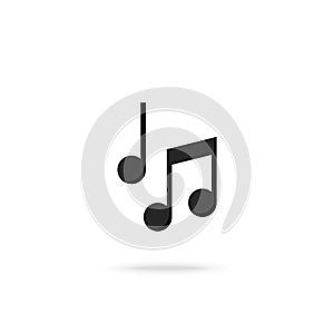 Music notes. Vector music icon isolated on white background