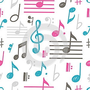 Music Notes Vector Seamless Pattern