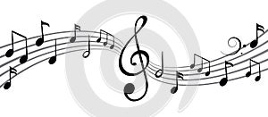 Music notes wave, group musical notes background Ã¢â¬â for stock