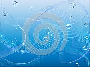 Music notes and waves