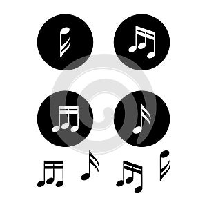 Music notes. White background. Vector illustration.