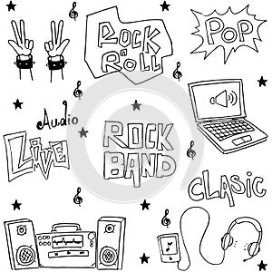 Music object doodles pack